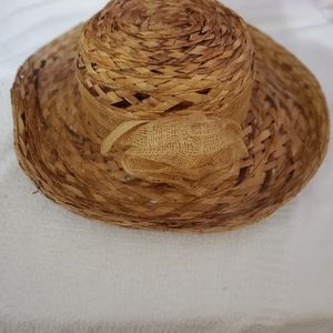 Women Brown/Tan Bowler Straw Hat